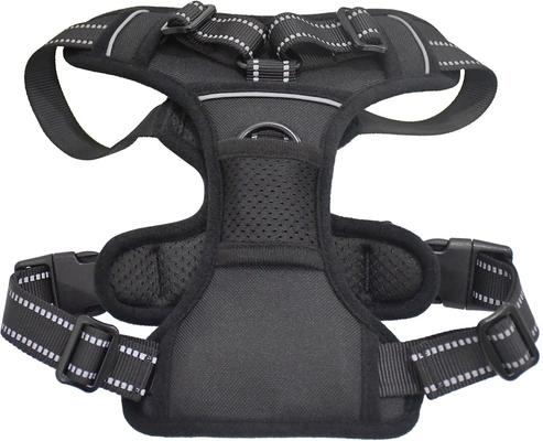 Show full view: Jespet Goopaws Adjustable Padded Easy Control Lightweight Reflective Dog Harness, Black, Medium slide 5 of 9
