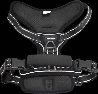 Show full view: Jespet Goopaws Adjustable Padded Easy Control Lightweight Reflective Dog Harness, Black, Medium slide 6 of 9