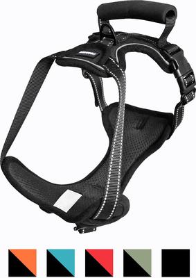 Show full view: Jespet & GOOPAWS Adjustable Padded Easy Control Lightweight Reflective Dog Harness, Black, Small slide 2 of 9
