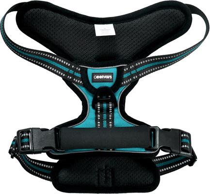 Show full view: Jespet Goopaws Adjustable Padded Easy Control Lightweight Reflective Dog Harness, Blue, Medium slide 4 of 9