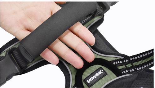 Show full view: Jespet Goopaws Adjustable Padded Easy Control Lightweight Reflective Dog Harness, Green, Large slide 7 of 9