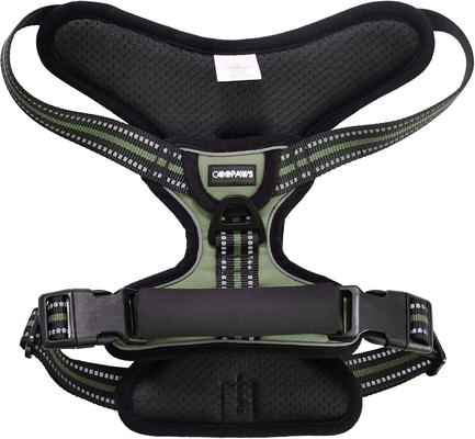 Show full view: Jespet & GOOPAWS Adjustable Padded Easy Control Lightweight Reflective Dog Harness, Green, Medium slide 4 of 9