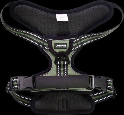 Show full view: Jespet & GOOPAWS Adjustable Padded Easy Control Lightweight Reflective Dog Harness, Green, Medium slide 6 of 9