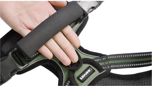 Show full view: Jespet & GOOPAWS Adjustable Padded Easy Control Lightweight Reflective Dog Harness, Green, Medium slide 7 of 9