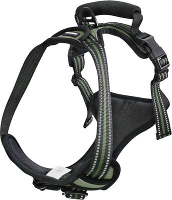 Show full view: Jespet & GOOPAWS Adjustable Padded Easy Control Lightweight Reflective Dog Harness, Green, Medium slide 8 of 9