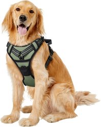 Jespet & GOOPAWS Adjustable Padded Easy Control Lightweight Reflective Dog Harness, Green, X-Large
