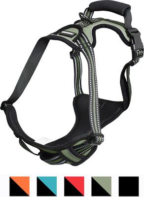 Show full view: Jespet & GOOPAWS Adjustable Padded Easy Control Lightweight Reflective Dog Harness, Green, X-Large slide 2 of 9