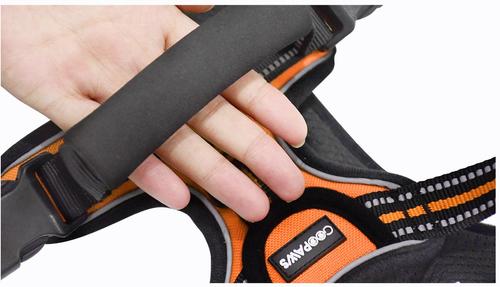 Show full view: Jespet & GOOPAWS Adjustable Padded Easy Control Lightweight Reflective Dog Harness, Orange, Large slide 8 of 10