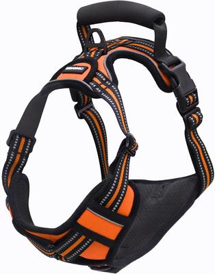 Show full view: Jespet & GOOPAWS Adjustable Padded Easy Control Lightweight Reflective Dog Harness, Orange, Large slide 9 of 10
