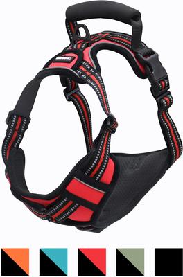 Show full view: Jespet & GOOPAWS Adjustable Padded Easy Control Lightweight Reflective Dog Harness, Red, Large slide 2 of 9