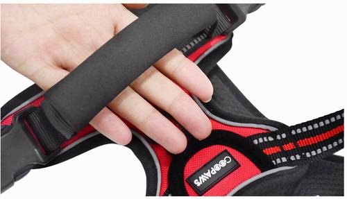 Show full view: Jespet & GOOPAWS Adjustable Padded Easy Control Lightweight Reflective Dog Harness, Red, Large slide 7 of 9