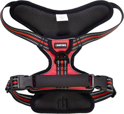 Show full view: Jespet Goopaws Adjustable Padded Easy Control Lightweight Reflective Dog Harness, Red, Medium slide 4 of 9