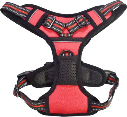 Show full view: Jespet Goopaws Adjustable Padded Easy Control Lightweight Reflective Dog Harness, Red, Medium slide 5 of 9