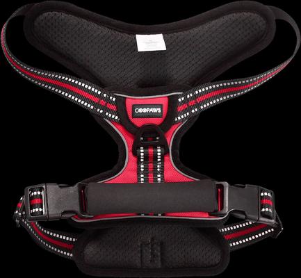 Show full view: Jespet Goopaws Adjustable Padded Easy Control Lightweight Reflective Dog Harness, Red, Medium slide 6 of 9