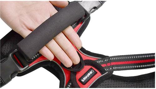 Show full view: Jespet Goopaws Adjustable Padded Easy Control Lightweight Reflective Dog Harness, Red, Medium slide 7 of 9