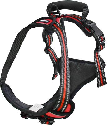 Show full view: Jespet Goopaws Adjustable Padded Easy Control Lightweight Reflective Dog Harness, Red, Medium slide 8 of 9