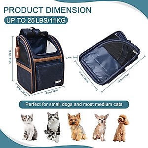 Jespet GOOPAWS Backpack Dog & Cat Carrier, Navy Blue