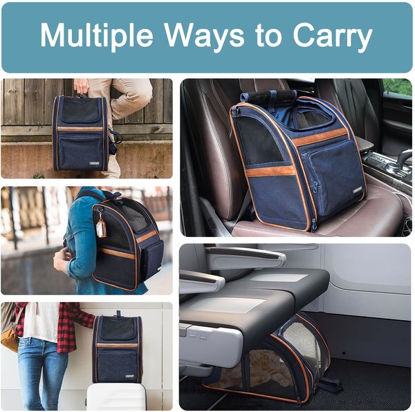 Show full view: Jespet GOOPAWS Backpack Dog & Cat Carrier, Navy Blue slide 7 of 9