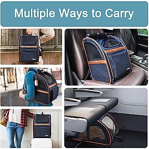 Jespet GOOPAWS Backpack Dog & Cat Carrier, Navy Blue