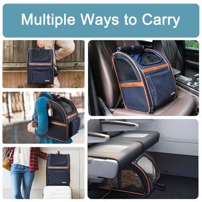 Show full view: Jespet GOOPAWS Backpack Dog & Cat Carrier, Navy Blue slide 7 of 9