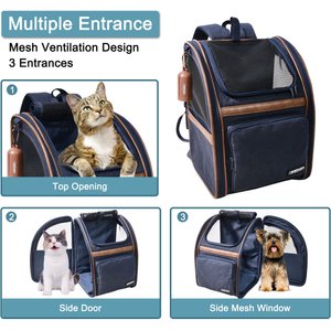 Jespet GOOPAWS Backpack Dog & Cat Carrier, Navy Blue