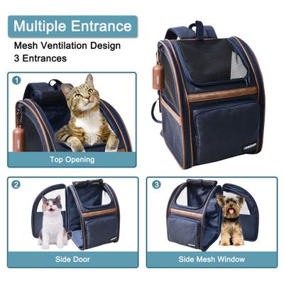 Show full view: Jespet GOOPAWS Backpack Dog & Cat Carrier, Navy Blue slide 6 of 9