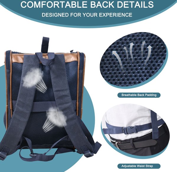 Show full view: Jespet GOOPAWS Backpack Dog & Cat Carrier, Navy Blue slide 4 of 9