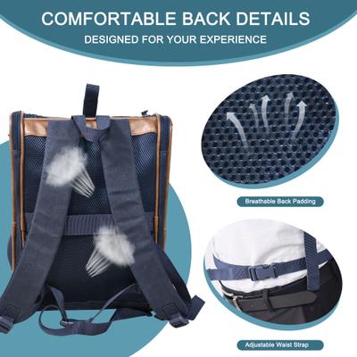 Show full view: Jespet GOOPAWS Backpack Dog & Cat Carrier, Navy Blue slide 4 of 9