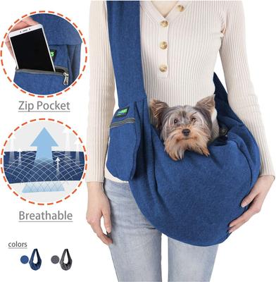 Show full view: Jespet & GOOPAWS Comfy Dog & Cat Sling, Blue slide 4 of 7