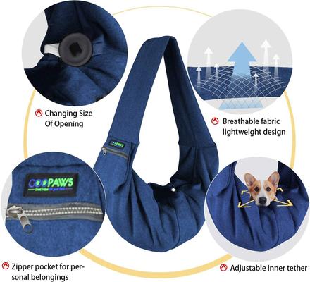 Show full view: Jespet & GOOPAWS Comfy Dog & Cat Sling, Blue slide 5 of 7