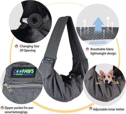 Show full view: Jespet GooPaws Comfy Dog & Cat Sling, Gray slide 5 of 7