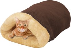 GOOPAWS Covered Cat & Dog Bed, Brown