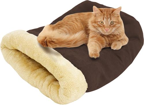 Show full view: GOOPAWS Covered Cat & Dog Bed, Brown slide 7 of 9