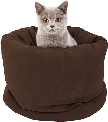 Show full view: GOOPAWS Covered Cat & Dog Bed, Brown slide 8 of 9