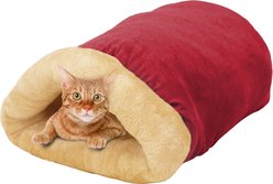 GOOPAWS Covered Cat & Dog Bed, Burgundy