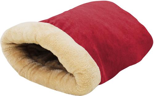 Show full view: GOOPAWS Covered Cat & Dog Bed, Burgundy slide 2 of 9
