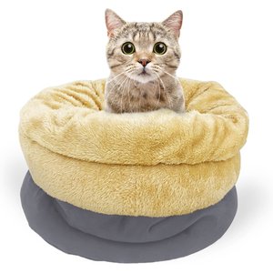 GOOPAWS Covered Cat & Dog Bed, Gray