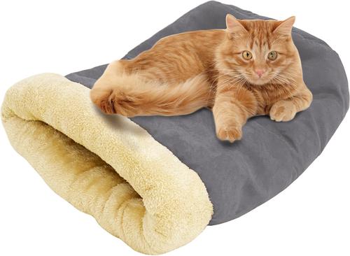 Show full view: GOOPAWS Covered Cat & Dog Bed, Gray slide 7 of 9