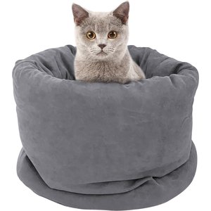 GOOPAWS Covered Cat & Dog Bed, Gray