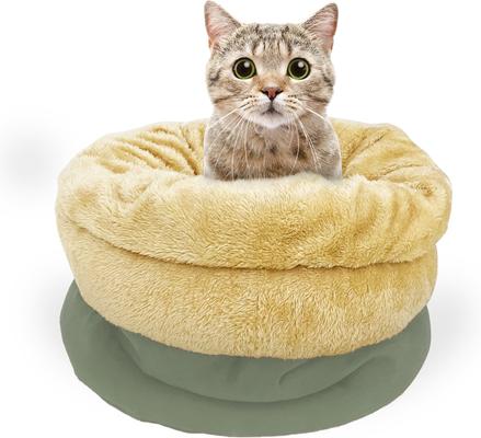 Show full view: GOOPAWS Covered Cat & Dog Bed, Sage Green slide 4 of 9