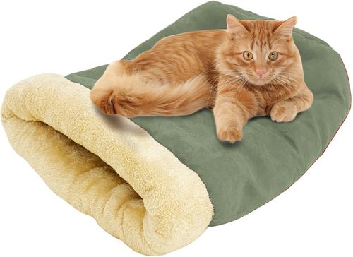 Show full view: GOOPAWS Covered Cat & Dog Bed, Sage Green slide 7 of 9