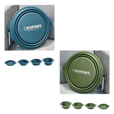 Show full view: Jespet & GOOPAWS Silicone Non-Skid Travel Cat & Dog Bowl, 2 count, Blue/Green slide 4 of 8