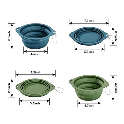 Show full view: Jespet & GOOPAWS Silicone Non-Skid Travel Cat & Dog Bowl, 2 count, Blue/Green slide 6 of 8
