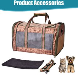 Jespet & GOOPAWS Soft-Sided Airline-Approved Travel Dog & Cat Carrier, Medium, Orange Cheetah, 19-in slide 2 of 7