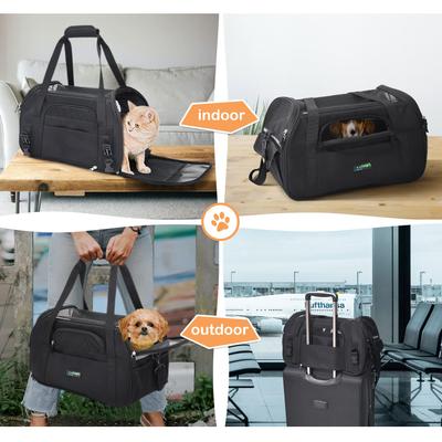 Show full view: Jespet Soft-Sided Dog & Cat Carrier Bag, Black, 19-in slide 7 of 9