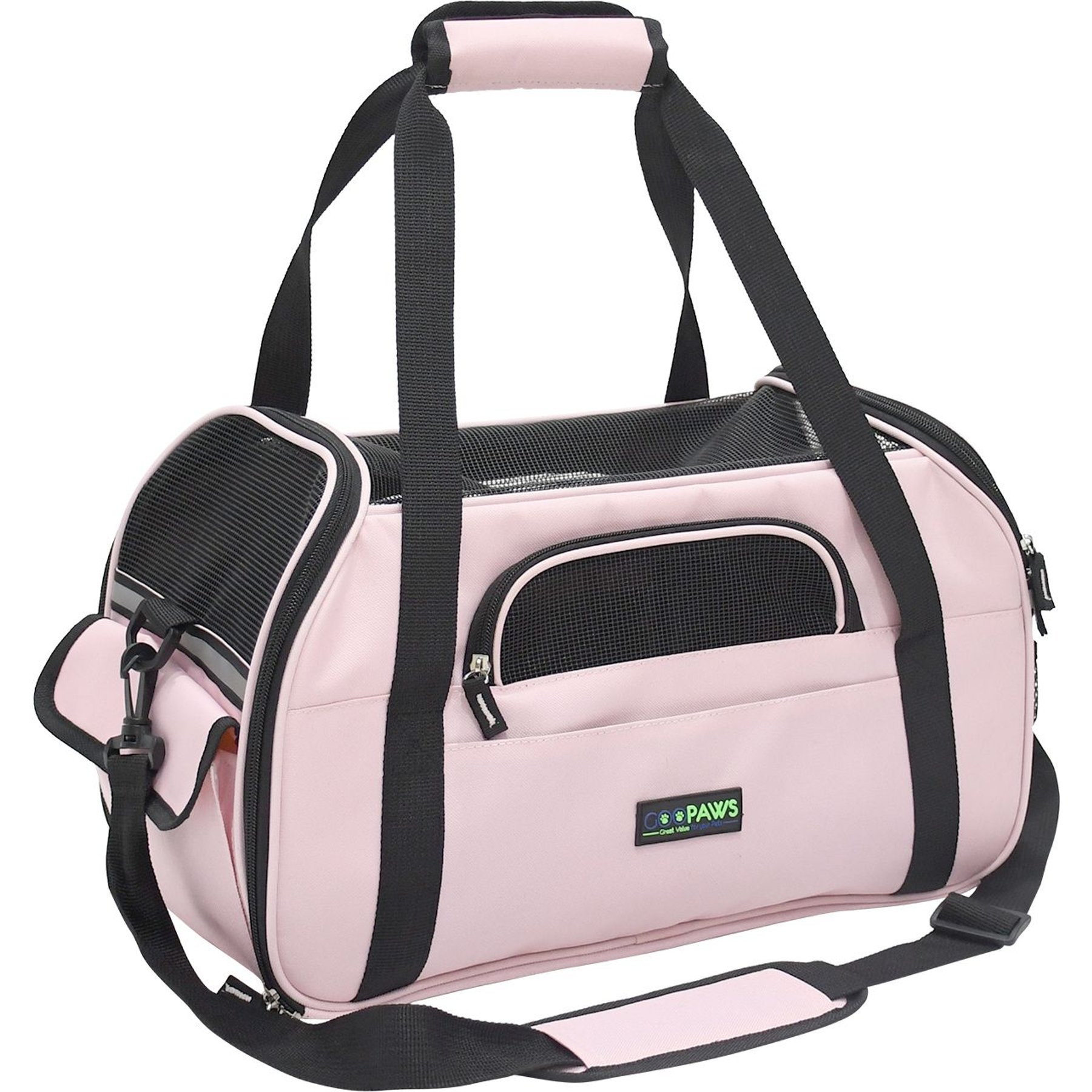 Jespet Soft-Sided Dog & Cat Carrier Bag, Pink, 17-in