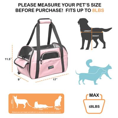 Show full view: Jespet Soft-Sided Dog & Cat Carrier Bag, Pink, 17-in slide 2 of 9