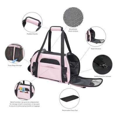 Show full view: Jespet Soft-Sided Dog & Cat Carrier Bag, Pink, 17-in slide 5 of 9