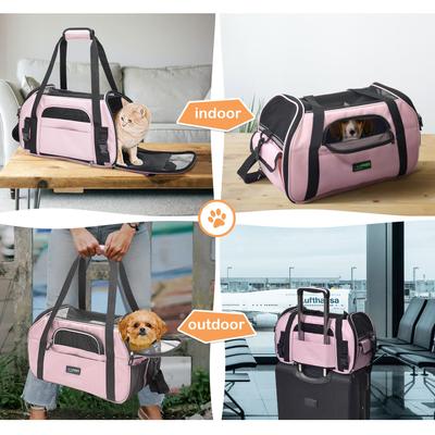 Show full view: Jespet Soft-Sided Dog & Cat Carrier Bag, Pink, 17-in slide 7 of 9