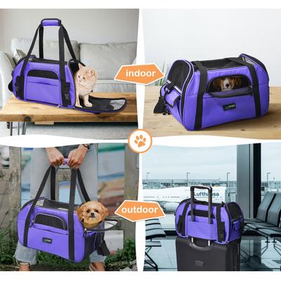 Show full view: Jespet Soft-Sided Dog & Cat Carrier Bag, Purple, 17-in slide 7 of 9